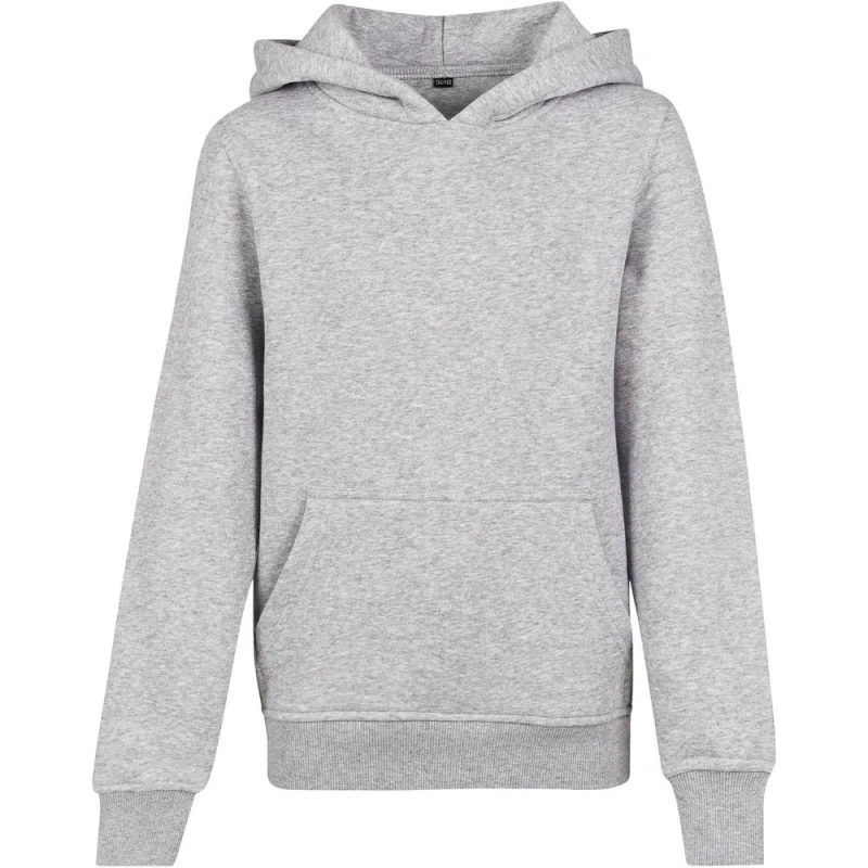 Image of Build Your Brand Plain Hoodie in Grey Size: 4-6 Years Grey Unisex 4-6 Years