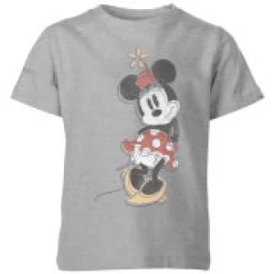 Image of Disney Minnie Offset Kids T-Shirt - Grey - 3-4 Years