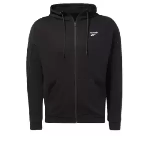 Image of Reebok Workout Ready Piping Zip-Up Sweatshirt Mens - Black