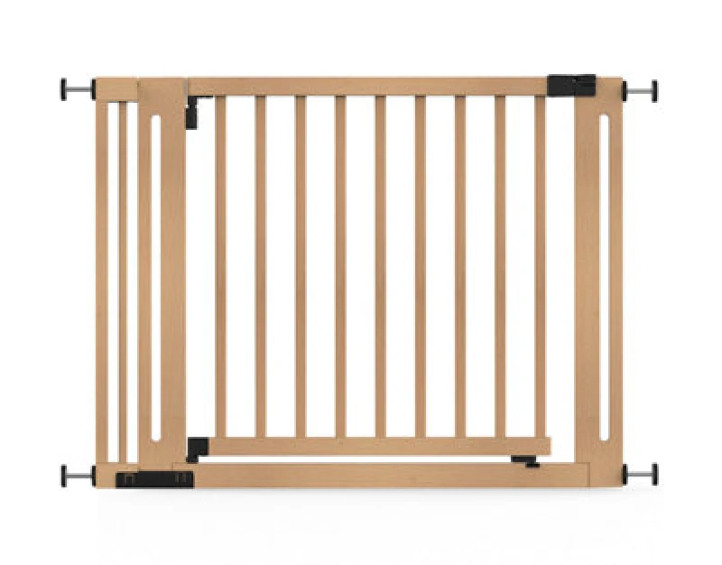Image of Safetots Wooden Elegance Gate, Natural, 105Cm - 113Cm, Pressure Fit Safety Gate, 73Cm Extra Wide Doorway, Easy Installation