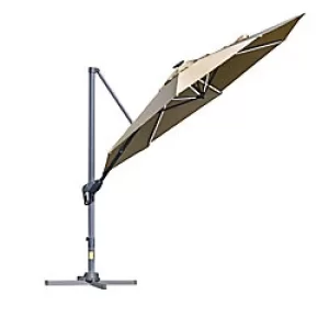 Image of Outsunny Sun Umbrella 84D-110 Aluminum, Polyester Khaki