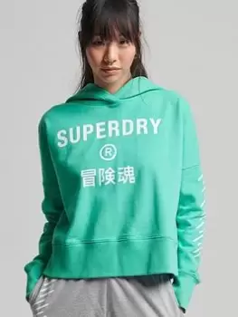 Image of Superdry Code Core Sport Hoodie - Mint Green, Size 10, Women