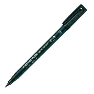 Image of Staedtler Lumocolour Pen Permanent Superfine Black Pack of 10 313-9