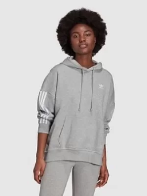 Image of adidas Originals 3 Stripe Hoodie, Medium Grey Heather, Size 22, Women