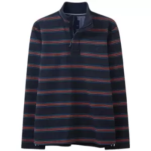 Image of Crew Clothing Mens Padstow Pique Sweat Dark Navy/Dark Blue/Red Orchre XXL