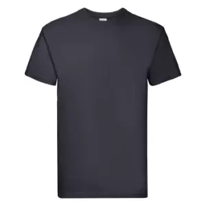 Image of Fruit Of The Loom Mens Super Premium Short Sleeve Crew Neck T-Shirt (XL) (Deep Navy)