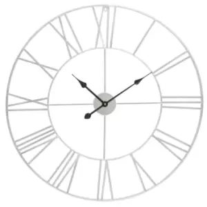 Image of Interiors by PH Large Silver Metal Roman Numeral Wall Clock