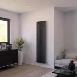 Image of Ximax Fortuna Anthracite Vertical Designer Radiator, (W)472mm X (H)1800mm