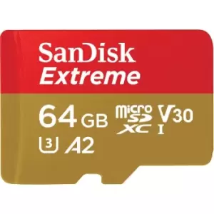 Image of SanDisk Extreme MicroSDXC 160MBs UHSI Card with adapter 64GB