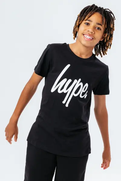 Image of Hype Unisex Script T-Shirt Black