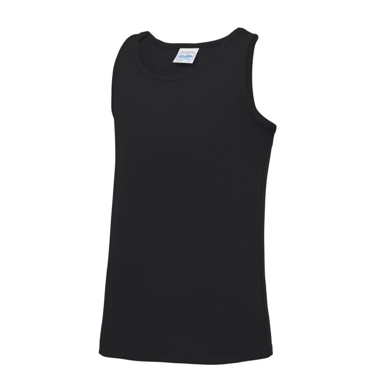 Image of AWDis Just Cool Plain Sleeveless Vest Top in Black Size: 12-13 Years Black Unisex 12-13 Years
