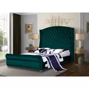 Image of Rosio Bed Super King Plush Velvet Green