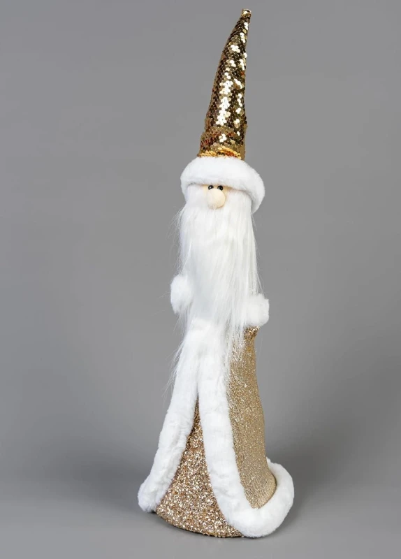 Image of Shatchi 58cm Gold Santa - Christmas Figurine Gold