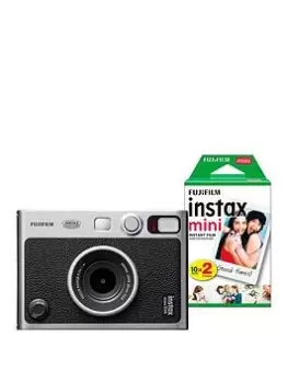 Image of Fujifilm Instax Mini Evo Hybrid Instant Camera Inc 20 Shots - Black - Instant Camera With 20 Pack Of Film And Case