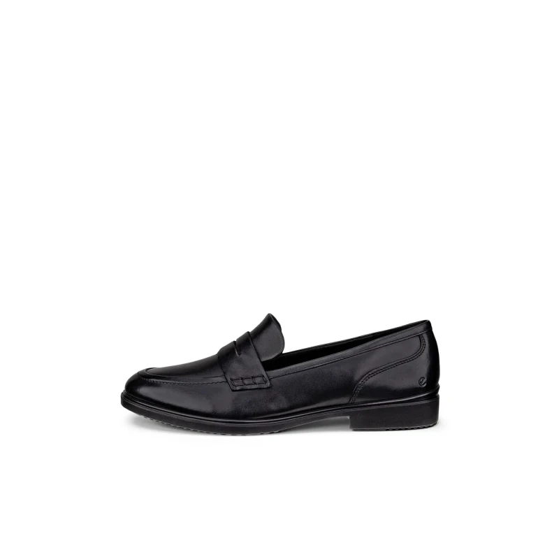 Image of Ecco Dress Classic 15 Full Grain Leather Womens loafers Shoes - Black - Size:UK 6