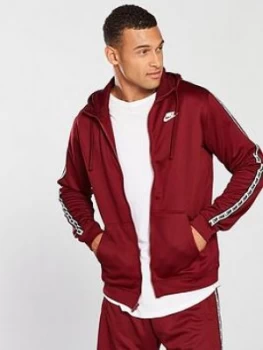 Image of Nike Sportswear Repeat Full Zip Poly Hoodie Team Red Size S Men