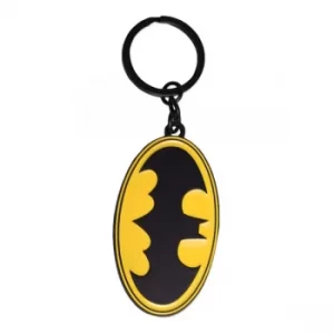 Image of Dc Comics Batman Classic Logo Metal Keychain- Yellow/Black