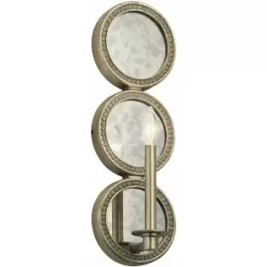 Image of Loops - Wall Light Glass Back Plates/Patterned Sterling Gold Silver Tones LED E14 60W