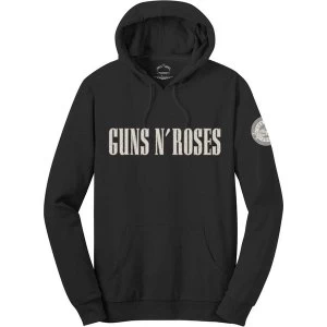 Image of Guns N' Roses - Logo & Bullet Circle Mens Medium Pullover Hoodie - Black