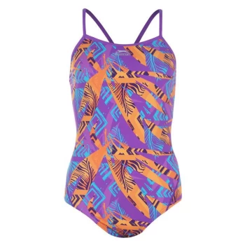 Image of Slazenger Boundback Swimsuit Ladies - Purple/Print