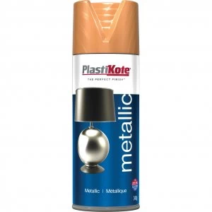 Image of Plastikote Metallic Aerosol Spray Paint Flat Copper 400ml