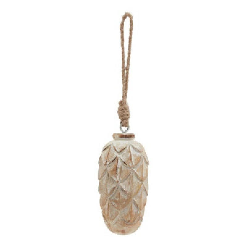 Image of Antique White Wash Pine Cone Bauble