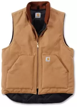Image of Carhartt Duck Arctic Quilt Lined Vest, brown, Size S, brown, Size S
