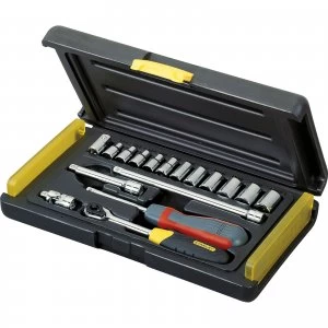 Image of Stanley 17 Piece 1/4" Drive Socket Set Metric 1/4"