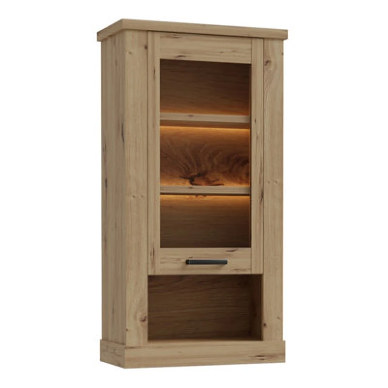 Image of Furniture To Go Corona Wall Display Cabinet In Artisan Oak
