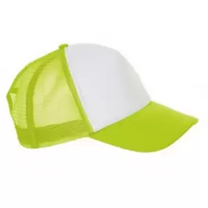 Image of SOLS Unisex Bubble Contrast Cap (One Size) (White/Neon Green)