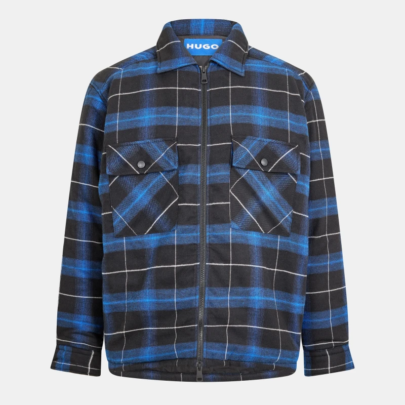 Image of Hugo Mens Ebertos Long Sleeve Patterned Tailored Fit Shirt Black male M