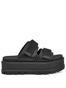 Image of UGG Clem Wedge Sandals - Black, Size 4, Women
