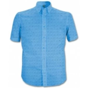 Image of The Beatles Hard Days Night Blue Short Slve Shirt: Medium