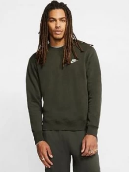 Image of Nike Club Fleece Crew Sweatshirt - Green