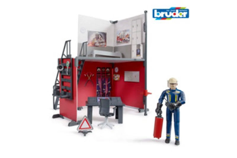 Image of Bruder Bruder 1:16 bworld Fire station with fireman Det Multi unisex 01:16