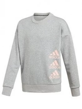 Image of Adidas Junior Girls Crew Neck Sweat Top