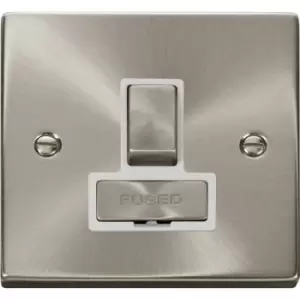 Image of Click Deco Satin Fused Spur 13A Switched in Chrome Stainless Steel