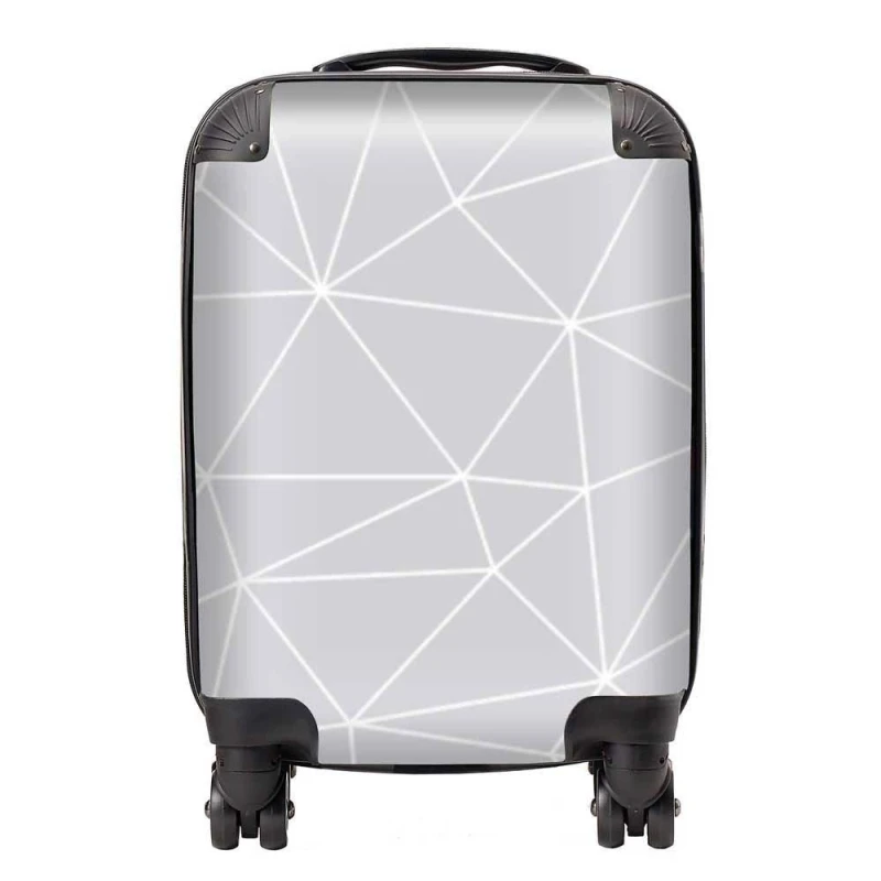 Image of Warren Reed - Designer Geometric Triangle Pattern Suitcase in Grey Size: Large Grey Unisex Large