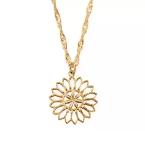 Image of ChloBo Gold Plated Twisted Rope Chain Flower Mandala Necklace