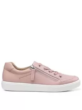 Image of Hotter Hotter Chase Ii Wide Fitting Leather Deck Shoes - Blush, Pink, Size 9, Women