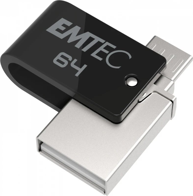 Image of Emtec T260B USB flash drive 64GB USB Type-A / Micro-USB 2.0 Black. St