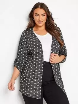 Image of Yours Spot Stripe Cardigan, Black, Size 16, Women