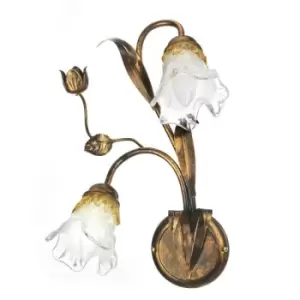 Image of Onli Arianna 2 Light Flower Wall Lamp, Bronze