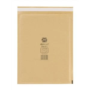 Image of Jiffy Airkraft Size 5 Postal Bags Bubble lined Peel and Seal 260x345mm Gold 1 x Pack of 50 Bags