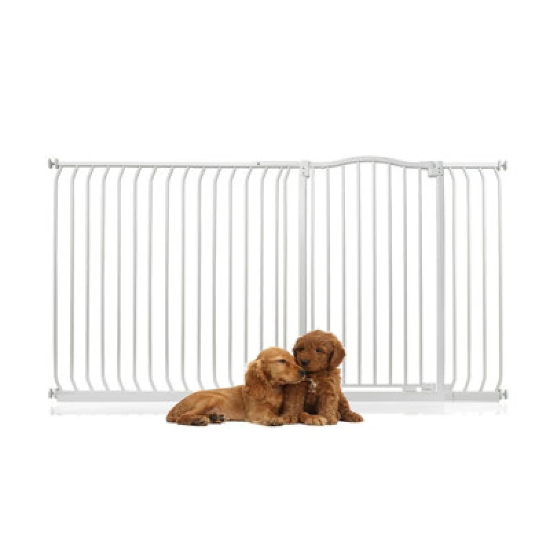 Image of Bettacare Extra Tall Curved Top Dog Gate, 189Cm - 198Cm, Matt White, Extra Tall 100Cm In Height, Pressure Fit Pet Gate