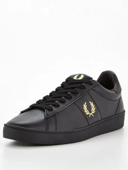 Image of Fred Perry Spencer Leather Trainers - Black, Size 8, Men