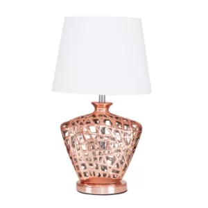 Image of Kalvin Table Lamp in Copper with White Aspen Shade