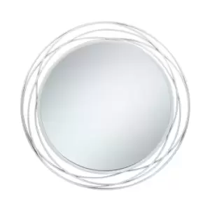 Image of Pacific Antique Silver Metal Round Wall Mirror