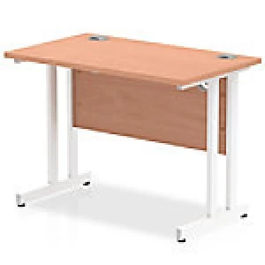 Image of Impulse 1000/600 Rectangle White Cantilever Leg Desk Beech