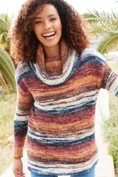 Image of Stripe Cowl Neck Jumper